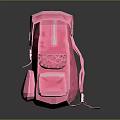 Pink Backpack With Mesh Design Metal Buckles And Side Mesh Pockets 3d model
