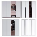 Various Modern Wardrobe Designs Featuring Sleek Doors And Multiple Storage Compartments 3d model