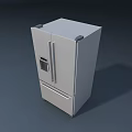 White Modern Double Door Refrigerator Freezer With Bottom Drawer For Home Kitchen