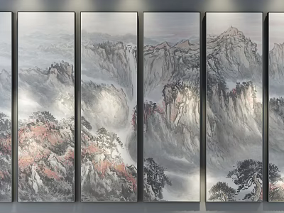 New Chinese Landscape Painting Decorative Painting 3d model