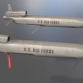 U.S. Air Force Military Missiles 3D Model With Red Suspension Straps