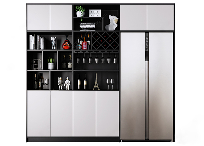 Modern Wine Cabinet 3d model