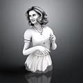 Kids Toy Doll 3D Model Figure With Dress Necklace And Smiling Face