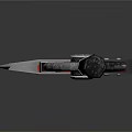 Red Fantasy Sword with Intricate Patterns Shiny Metallic Blade and Black Handle