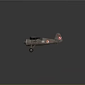 Vintage Biplane With Red And White Cross Markings On Wings And Metal Body