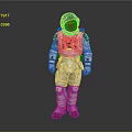 Detailed Astronaut Spacesuit Model With Helmet And Gear Standing On Gray Background