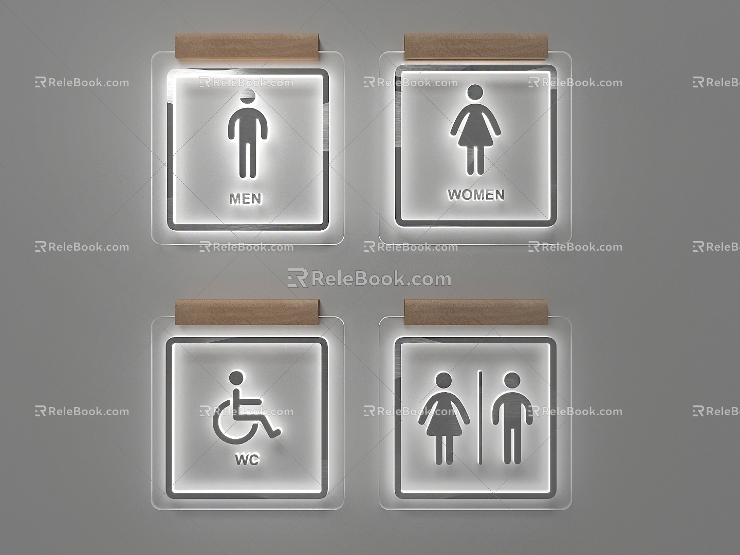 Guide system toilet sign toilet 3d model