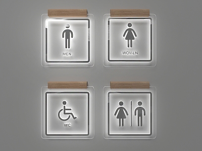 Guide system toilet sign toilet 3d model