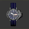 Stylish Watch With Blue Fabric Strap And Silver Reflective Dial For Daily Use
