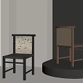 Modern Minimalist Dining Chairs With Black Light Wood Frames And Woven Backs Seats