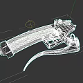 Game Movie Character Using White Brown Prop Gun With Textured Handle Design