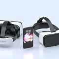 Contemporary Computer Setup Featuring VR Headsets And Smartphones With Time 3d model