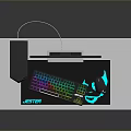 Gaming Desktop PC Setup With LED Monitor RGB Keyboard And Large Mouse Pad