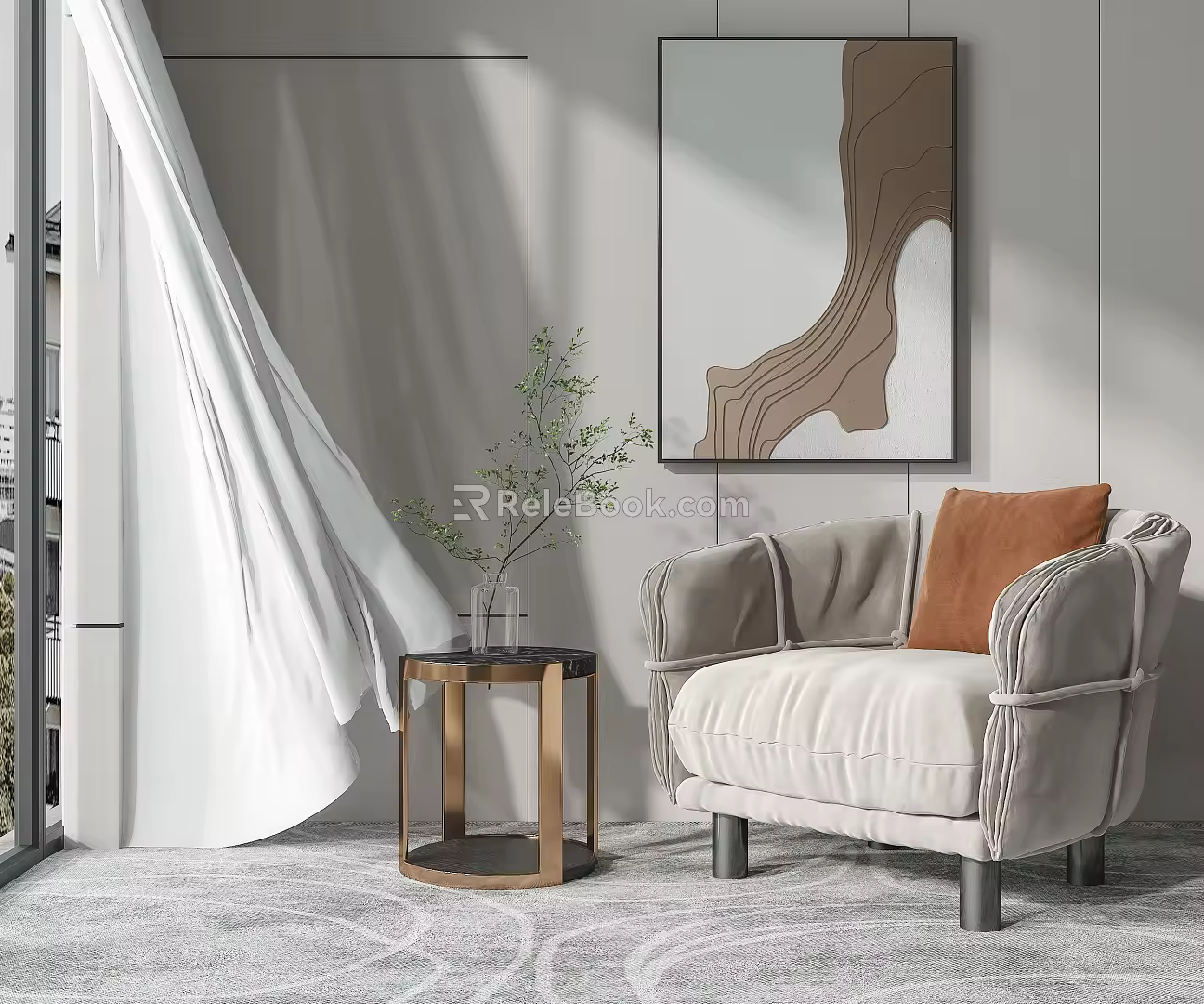 Modern Single Sofa Casual Sofa 3d model
