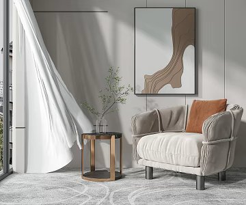Modern Single Sofa Casual Sofa 3d model