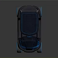 Sleek Modern Golf Cart With Blue Black Accents Stylish Wheels And 88 Seat Logo