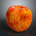 Fresh Juicy Plump Red and Yellow Ripe Apple with Shiny Surface on Dark Background