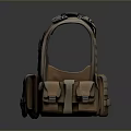 Brown Durable Tactical Vest With Multiple Pockets And Metal Buckles Design