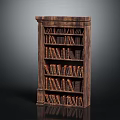 Classic Wooden Bookshelf With Decorative Top And Multiple Shelves Filled With Books