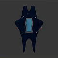 Futuristic Blue Spaceship With Streamlined Design Transparent Cockpit And Red Indicator Lights
