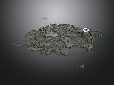 Natural Rocky Terrain With Irregular Rock Formations And Scattered Boulders 3d model