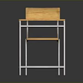 Light Wooden Desk And Chair Furniture Set With White Metal Legs
