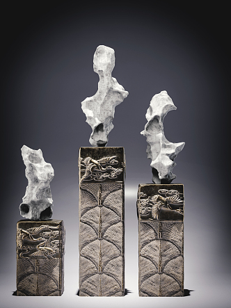 New Chinese style stone pillar 3d model