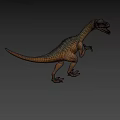 Tyrannosaurus Rex Running On Grassland With Cracked Ground Open Mouth And Sharp Teeth