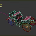 Antique Horse Carriage With Red Seats Red Wheels And Black Body