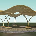 Special-shaped Landscape Construction Woven Membrane Structure Steel Frame Net Construction 3d model