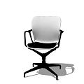 Modern Office Chair With White Seat Black Frame Armrests And Five Point Rolling Base