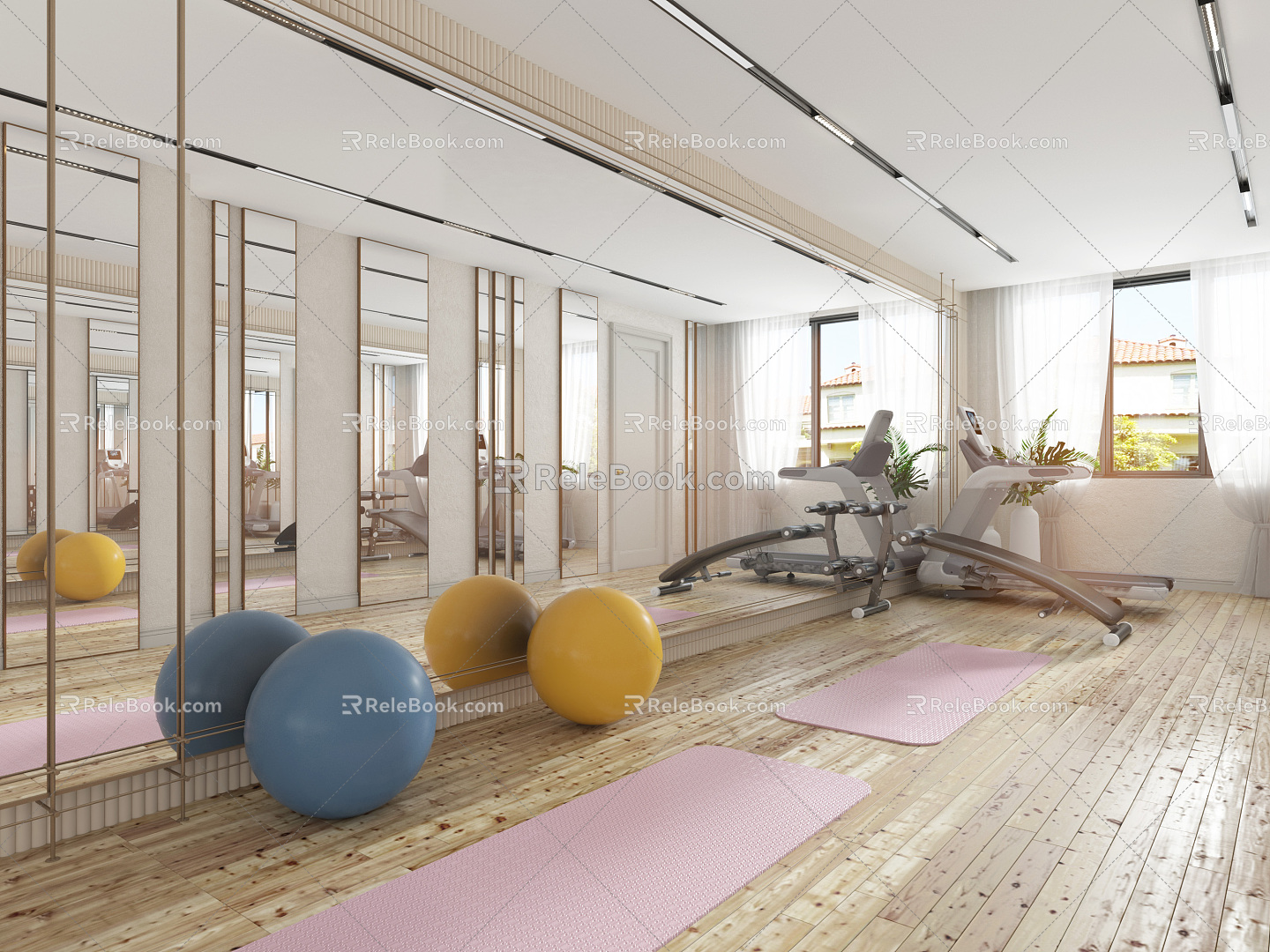 Modern Gym Home Gym 3d model