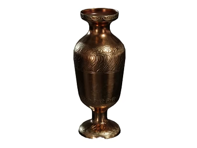 Elegant Copper Vase With Carved Patterns For Floral Arrangement Home Decor 3d model