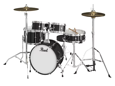 Pearl Professional Complete Drum Set With Multiple Drums Cymbals And Hardware Stand 3d model