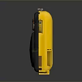 Vintage Yellow And Black Radio With Leather Strap And Circular Design