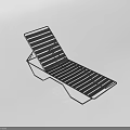 Modern Black Striped Lazy Sofa with Metal Frame and Comfortable Design