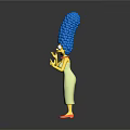 Marge Simpson Character From The Simpsons With Blue Tall Hair Yellow Skin And Red Shoes
