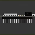 Electronic Circuit Board Featuring Integrated Chip Metal Pins And Black Connector