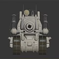 Detailed Futuristic Metallic Tank Model With Caterpillar Tracks Cannon Barrel And Mechanical Parts