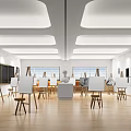 Art Classroom With Easels Drawing Boards Sculpture Models And Wall Artworks