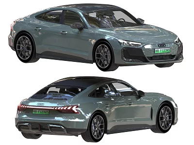 Audi Electric Sports Coupe With Sleek Green Design LED Headlights And Alloy Wheels 3d model