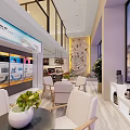 Modern YORK Showroom Interior Featuring Beige Sofa Air Conditioners And Kitchen Area