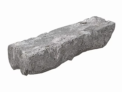 Rustic Natural Stone And Wood Crafted Decor Piece With Irregular Textured Surface 3d model