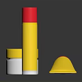 Yellow and Red Lid Daily Life Products with Cylindrical Containers and Rectangular Tubes