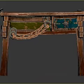 Vintage Wooden Table With Unique Decorative Legs And Green Drawer Design