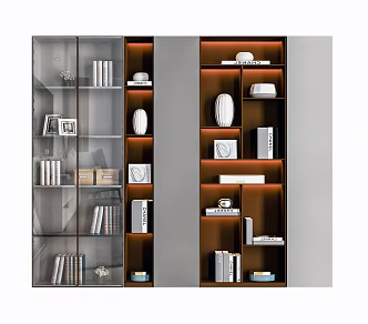 Modern bookcase 3d model