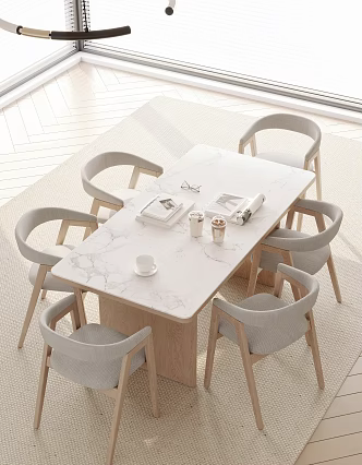 Modern Dining Table and Chair 3d model
