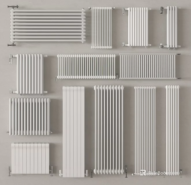 Different Types of White Radiators as Key Household Heating Appliances 3d model 