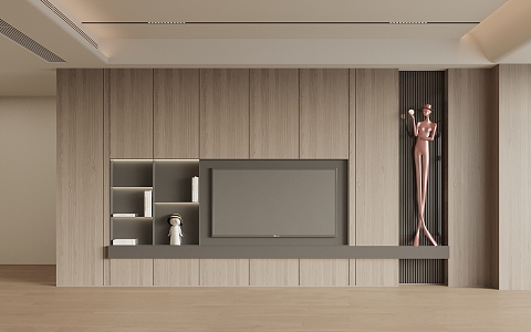 Modern TV background wall 3d model