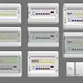 White Industrial Control Panels With Multiple Units And Internal Component Layouts 3d model